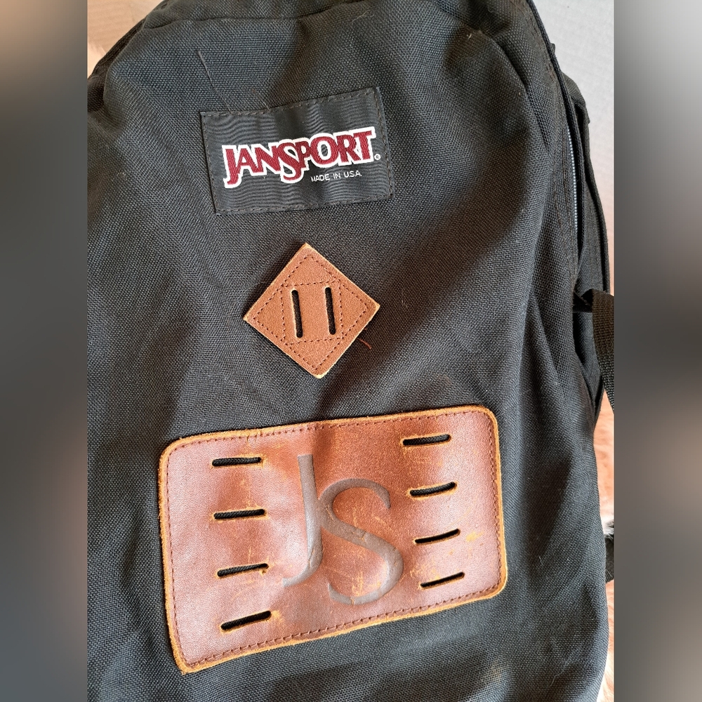 Vintage 90's JANSPORT backpack leather bottom - Picture 2 of 12